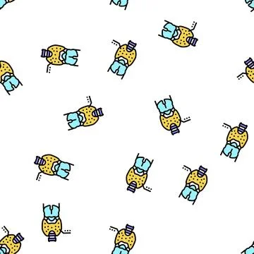 Thyroid gland endocrinology vector seamless pattern Stock Illustration