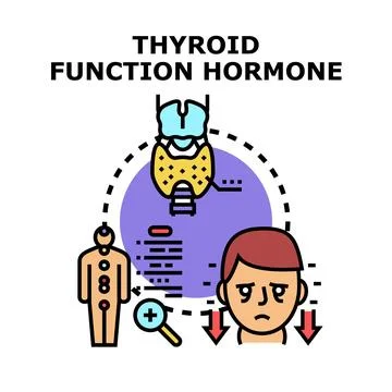 Thyroid gland function illness concept illustration Stock Illustration