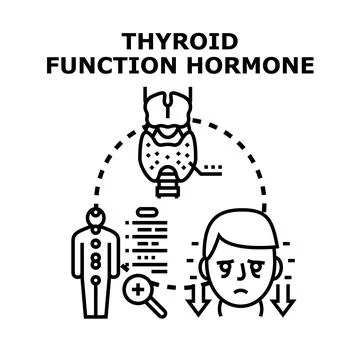 Thyroid gland function illness concept illustration Stock Illustration