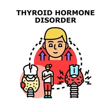 Thyroid gland health problem and hormone disorder concept Stock Illustration