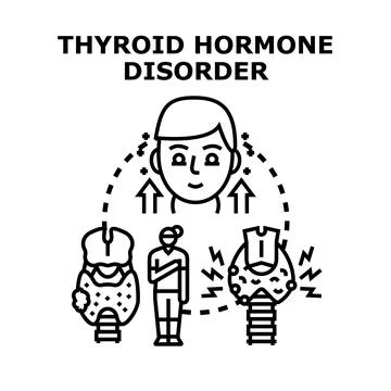 Thyroid gland health problem and hormone disorder concept Stock Illustration
