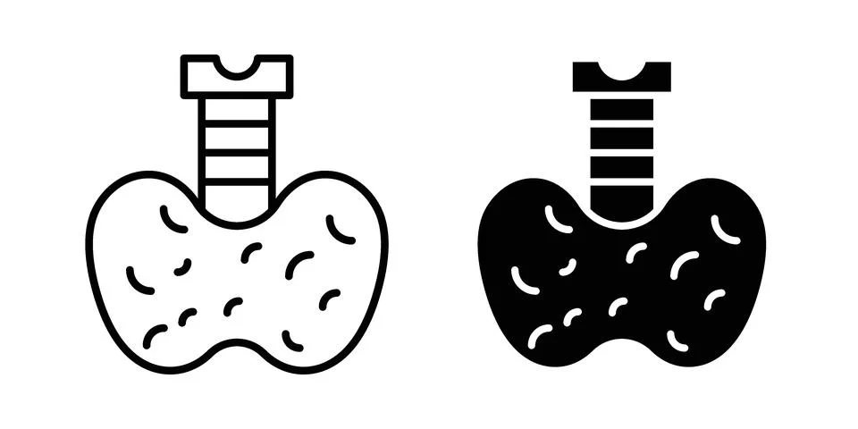 Thyroid gland icon set, collection of vector icons Stock Illustration