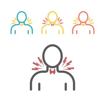 Thyroid gland icon. Vector signs for web graphics. Stock Illustration