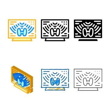 Thyroid gland pack diagnostic color icon vector Stock Illustration