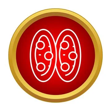 Thyroid gland system icon in medical round button Stock Illustration