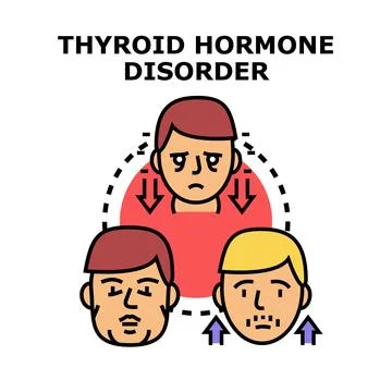 Thyroid hormone disorder symptoms vector illustration Stock Illustration