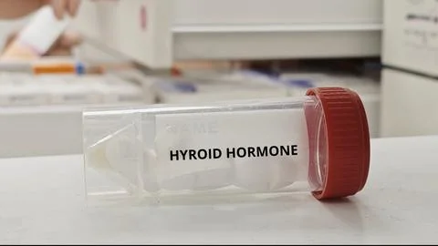THYROID HORMONES tablets used to replace thyroid hormone in hypothyroidism Stock Photos