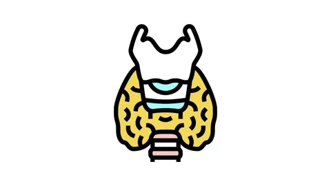 Thyroid human organ color icon animation Stock Footage 224999828