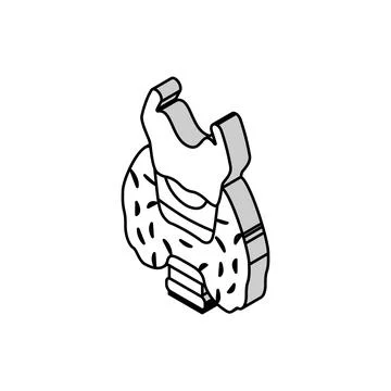 Thyroid human organ isometric icon vector illustration Stock Illustration