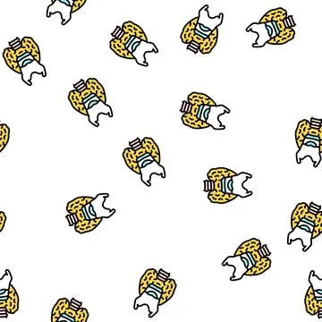 Thyroid human organ vector seamless pattern Stock Illustration