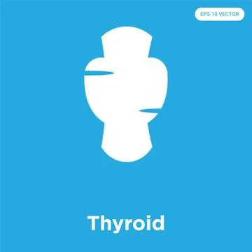 Thyroid icon isolated on blue background Free Stock Illustration