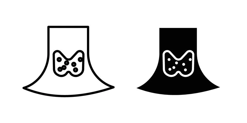 Thyroid icon set modern line and solid style collection. Stock Illustration