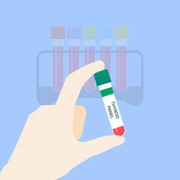 Thyroid panel test tubing Stock Illustration