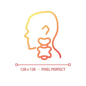 Thyroid pixel perfect gradient linear vector icon Stock Illustration