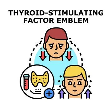 Thyroid stimulating factor hormone medical concept Illustration