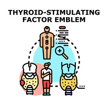 Thyroid stimulating factor medical research human health Stock Illustration