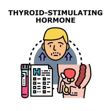 Thyroid stimulating hormone blood test results increasing Stock Illustration