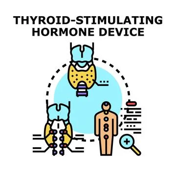 Thyroid stimulating hormone device for medical treatment Stock Illustration