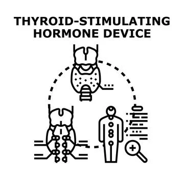 Thyroid stimulating hormone device for medical treatment Stock Illustration