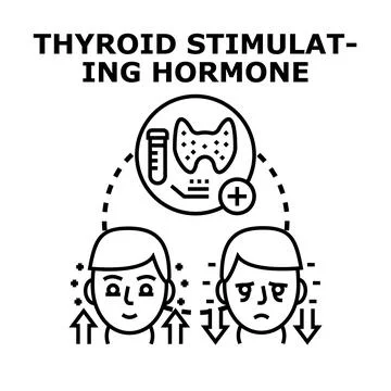 Thyroid stimulating hormone level checking and managing concept Illustration