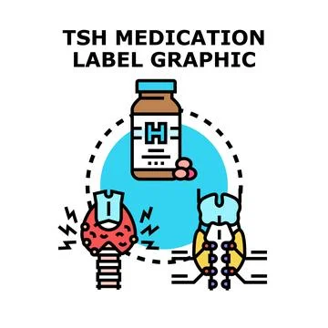 Thyroid stimulating hormone medication managing endocrine imbalance Stock Illustration
