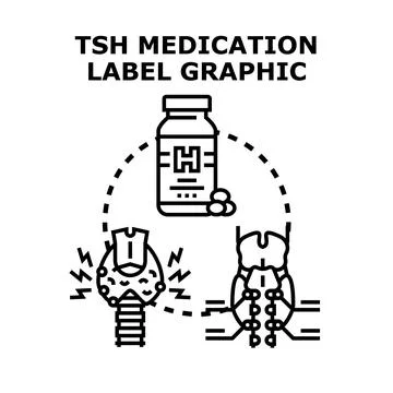 Thyroid stimulating hormone medication managing endocrine imbalance Stock Illustration
