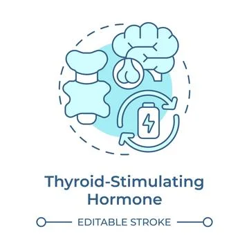 Thyroid stimulating hormone soft blue concept icon Stock Illustration