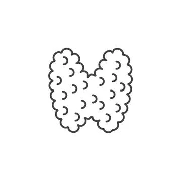 Thyroid Vector Line Icons Stock Illustration
