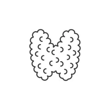 Thyroid Vector Line Icons Stock Illustration