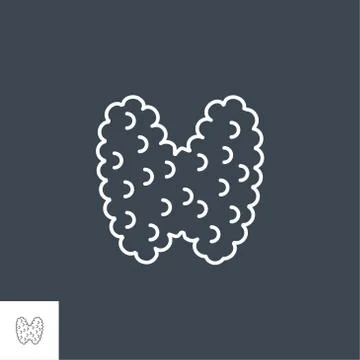 Thyroid Vector Line Icons Stock Illustration