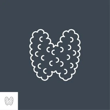 Thyroid Vector Line Icons Stock Illustration