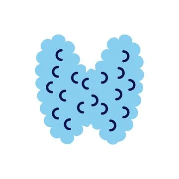 Thyroid Vector Line Icons Stock Illustration