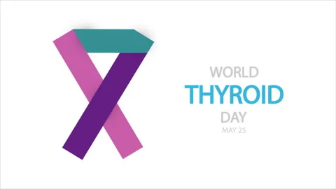 Thyroid world day ribbon Video stock 275591968