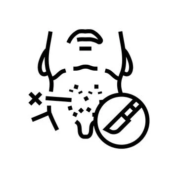 Thyroidectomy surgery line icon vector illustration Ilustração Stock