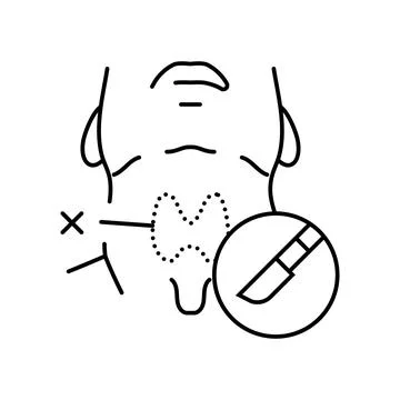 Thyroidectomy surgery line icon vector illustration Ilustração Stock