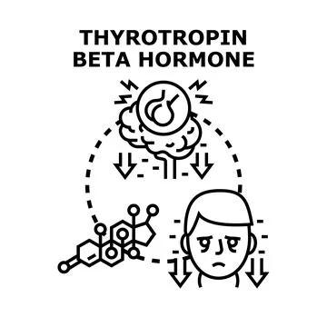 Thyrotropin beta hormone deficiency causing health problems Stock Illustration