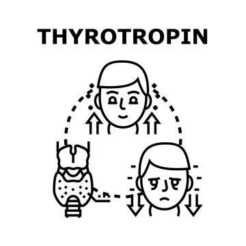 Thyrotropin hormone level and thyroid gland health concept Stock Illustration