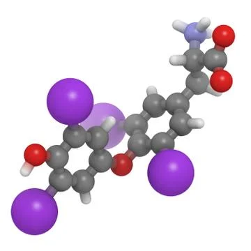 Thyroxine hormone molecule, chemical structure. Stock Illustration