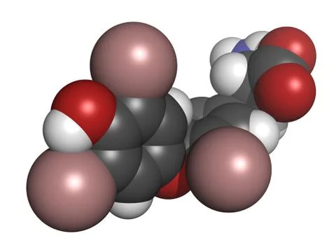 Thyroxine hormone molecule, chemical structure. Stock Illustration