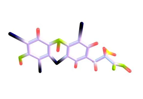 Thyroxine molecule isolated on white Stock Illustration