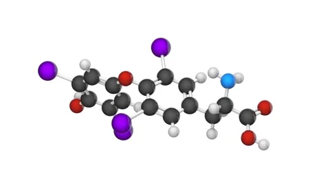 Thyroxine (T4). Seamless loop. White background Stock Footage 154734599