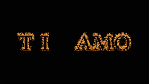 Ti amo fire text effect black background Stock Footage 136673034