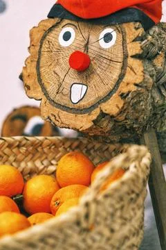 Ti de nadal. Typical character of Catalan culture during the Christmas seas.. Stock Photos