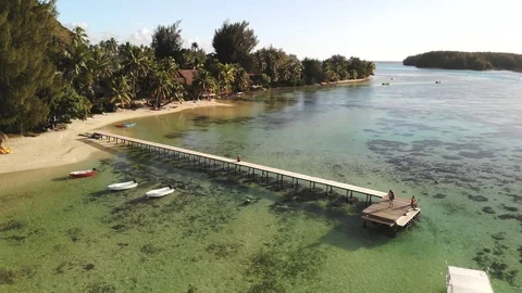 Tiahura, Moorea,French Polynesia Stock Footage 91409085