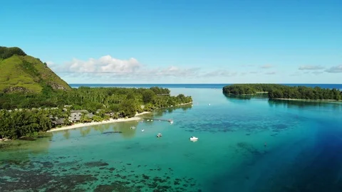 Tiahura, Moorea,French Polynesia Stock Footage 91409342