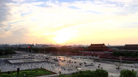Tian 'anmen ,eave,nightfall Video stock 53203768