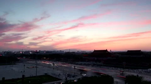 Tian 'anmen ,single frame filming ,night Stock-Footage 53203777