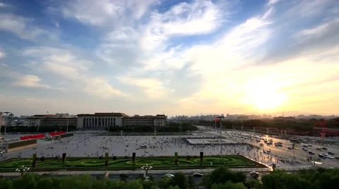 Tian 'anmen square ,at nightfall Video stock 53203726