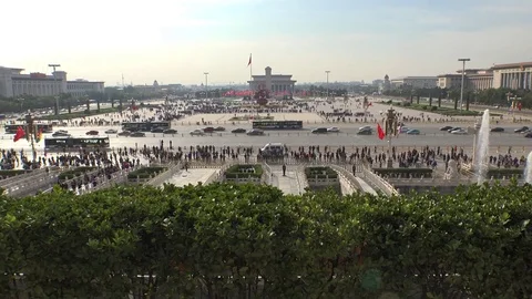 Tiananmen Square. Centre of Beijing China. Forbidden City Sunny Summer day Stock Footage 72675831