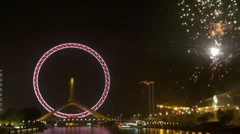 Fireworks display celebrate chinese new , Stock Video